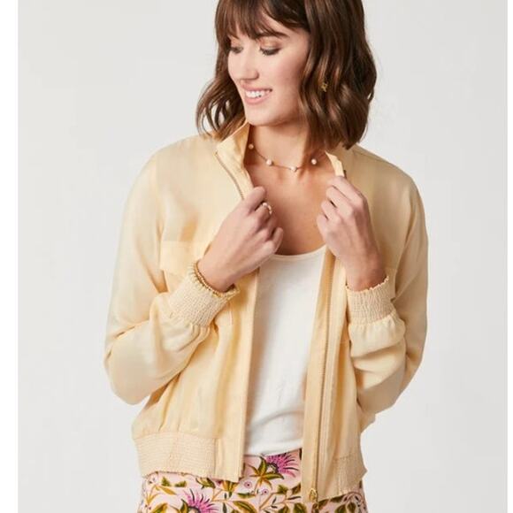 Spartina 449 Charleigh Lightweight Bomber Style Jacket - Large - Wheat - NWT - Picture 3 of 10